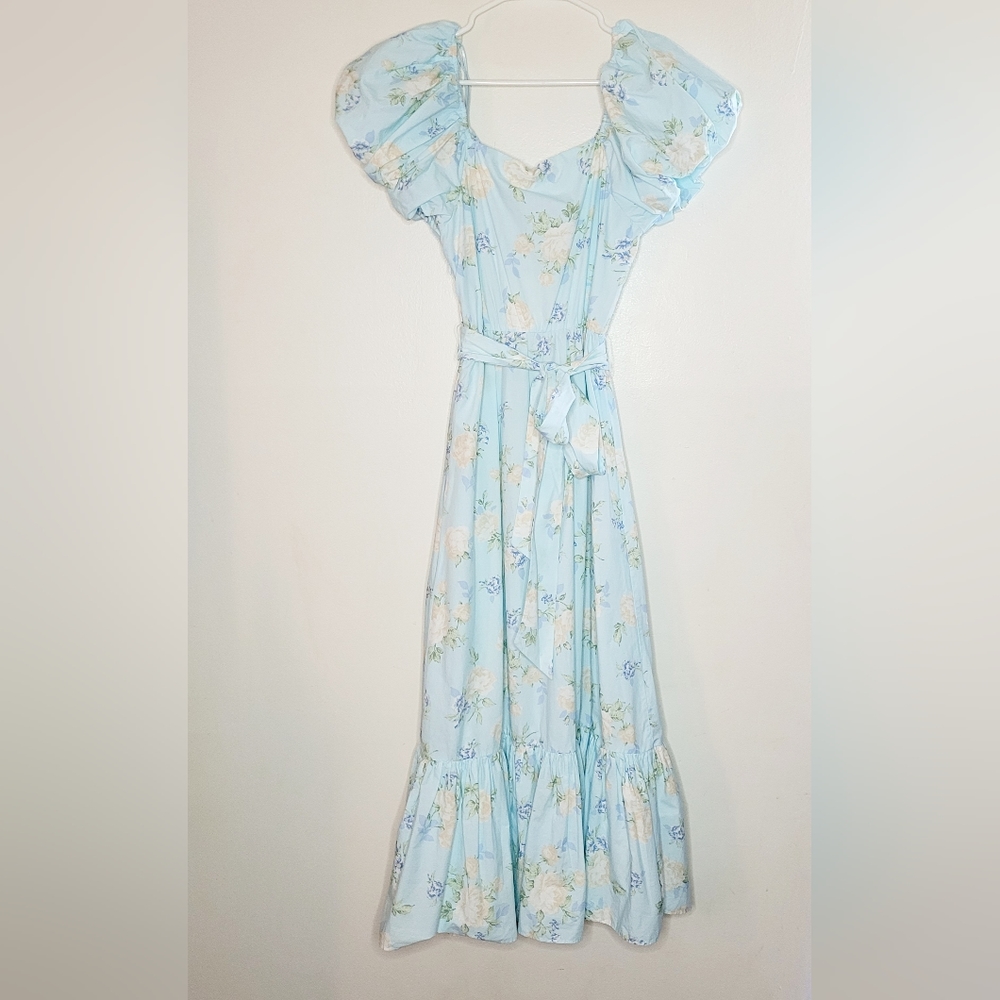 Loveshack Fancy x Target NWT Blue Floral Estelle Dress Maxi Size 2 - Picture 2 of 15